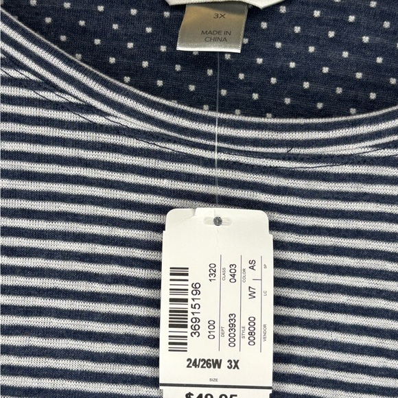 CJ Banks Women's Sweatshirt Blue/White NWT 3X - Picture 3 of 5